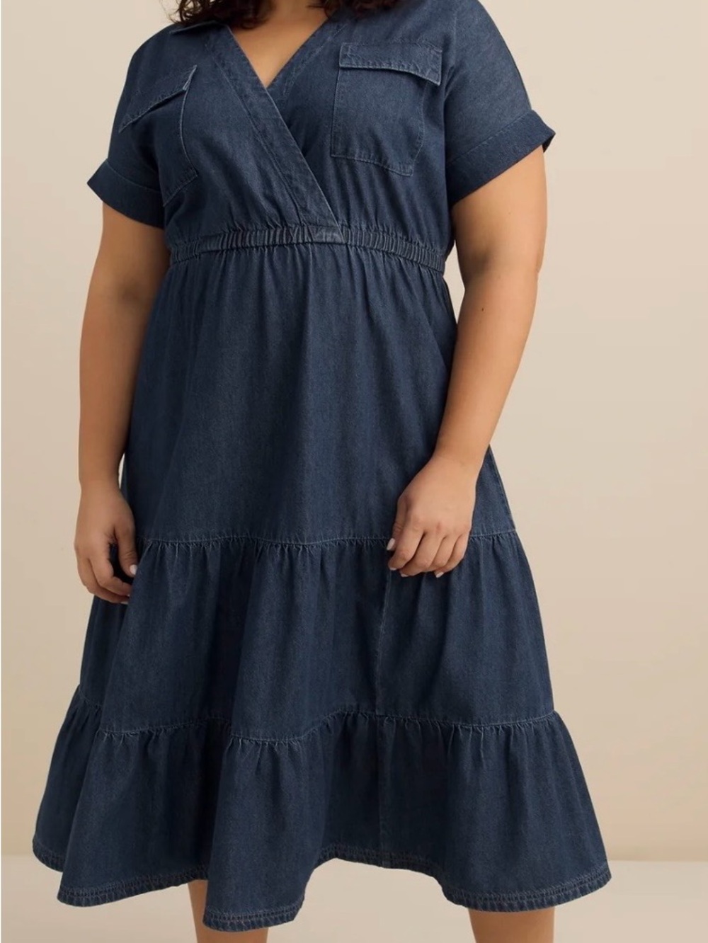 Penningtons Dark Denim Tiered Dress Size 2X. Brand New